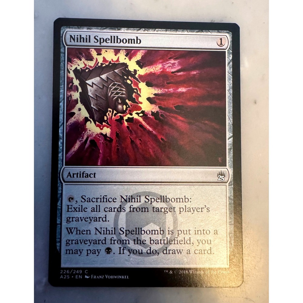 Magic The Gathering Nihil Spellbomb Masters 25 A25 Artifact Card MTG NM